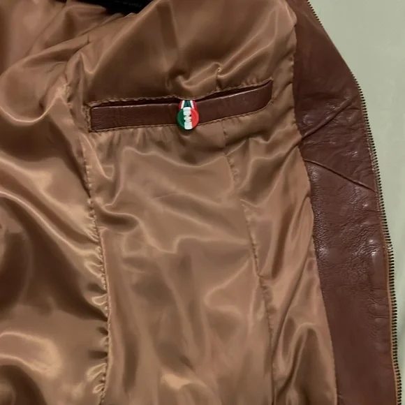 Vera Pelle Brown Italian Leather Jacket - Picture 9 of 13